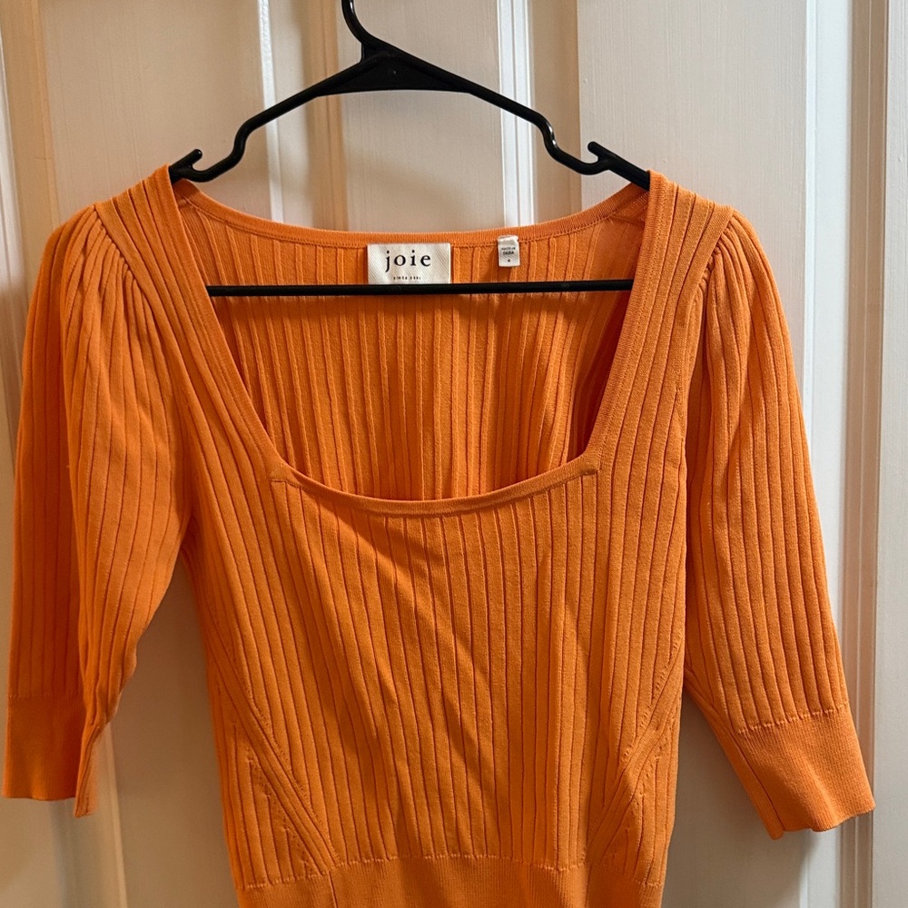 Joie Orange Ribbed Knit Top - Picture 4 of 4